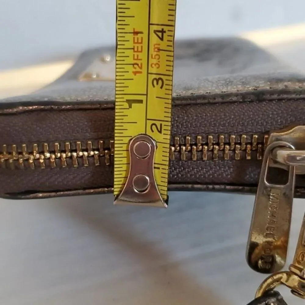 Michael Kors Wallet Wristlet Clutch Bag Distressed Gold Leather WOMEN'S WOMAN'S